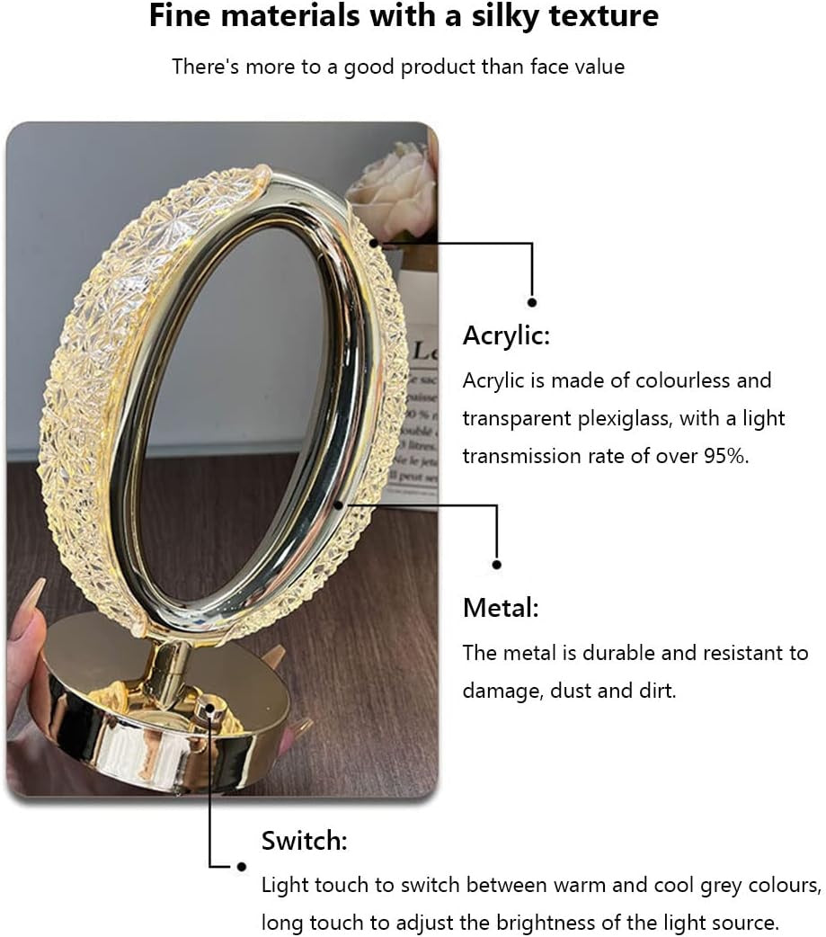 3W LED Oval Crystal Table Lamp