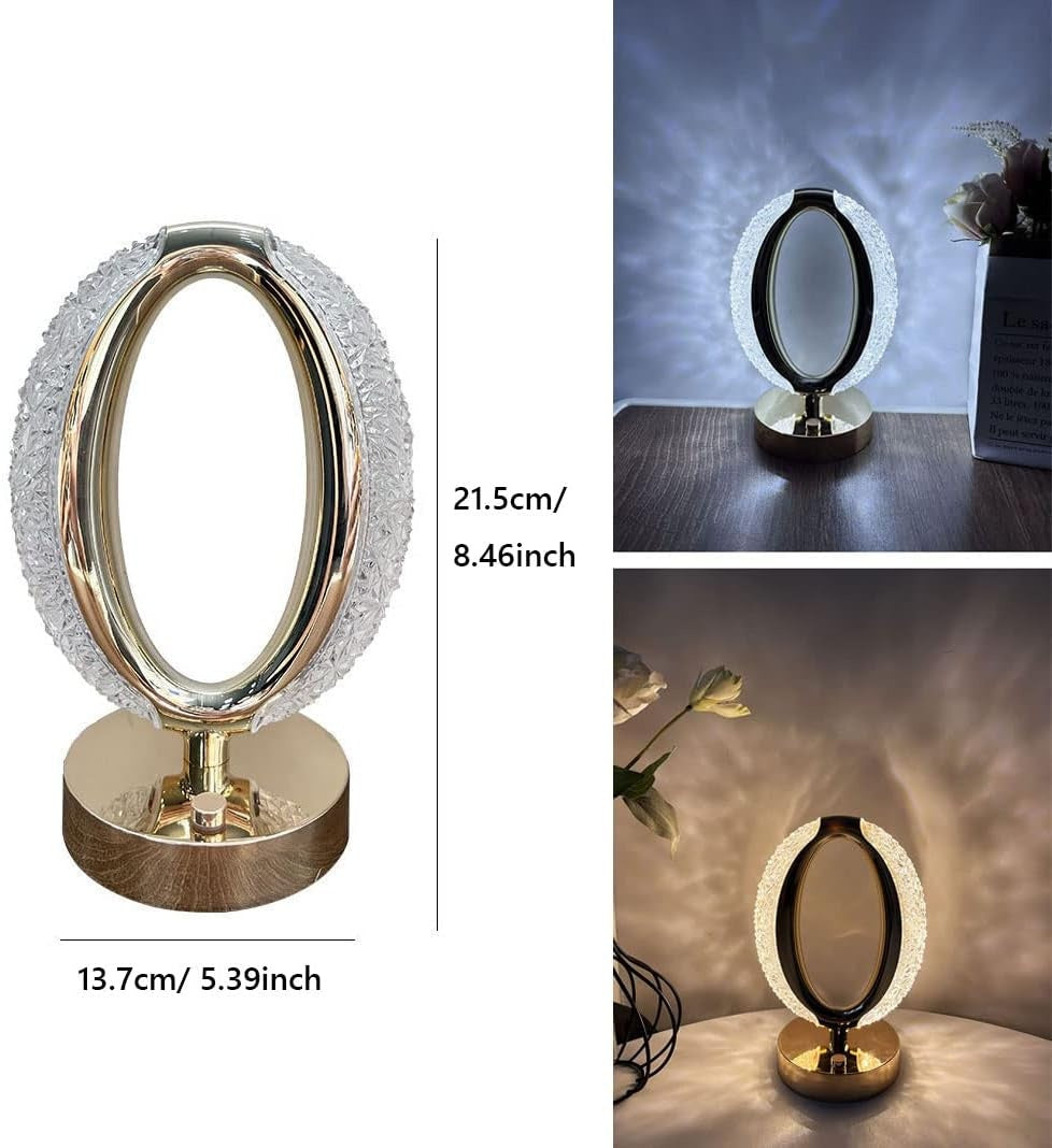 3W LED Oval Crystal Table Lamp