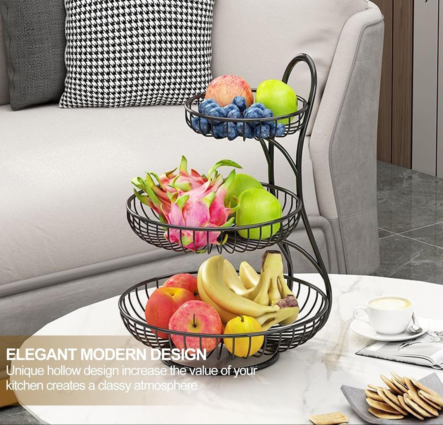 3-Tier Metal Fruit Tray