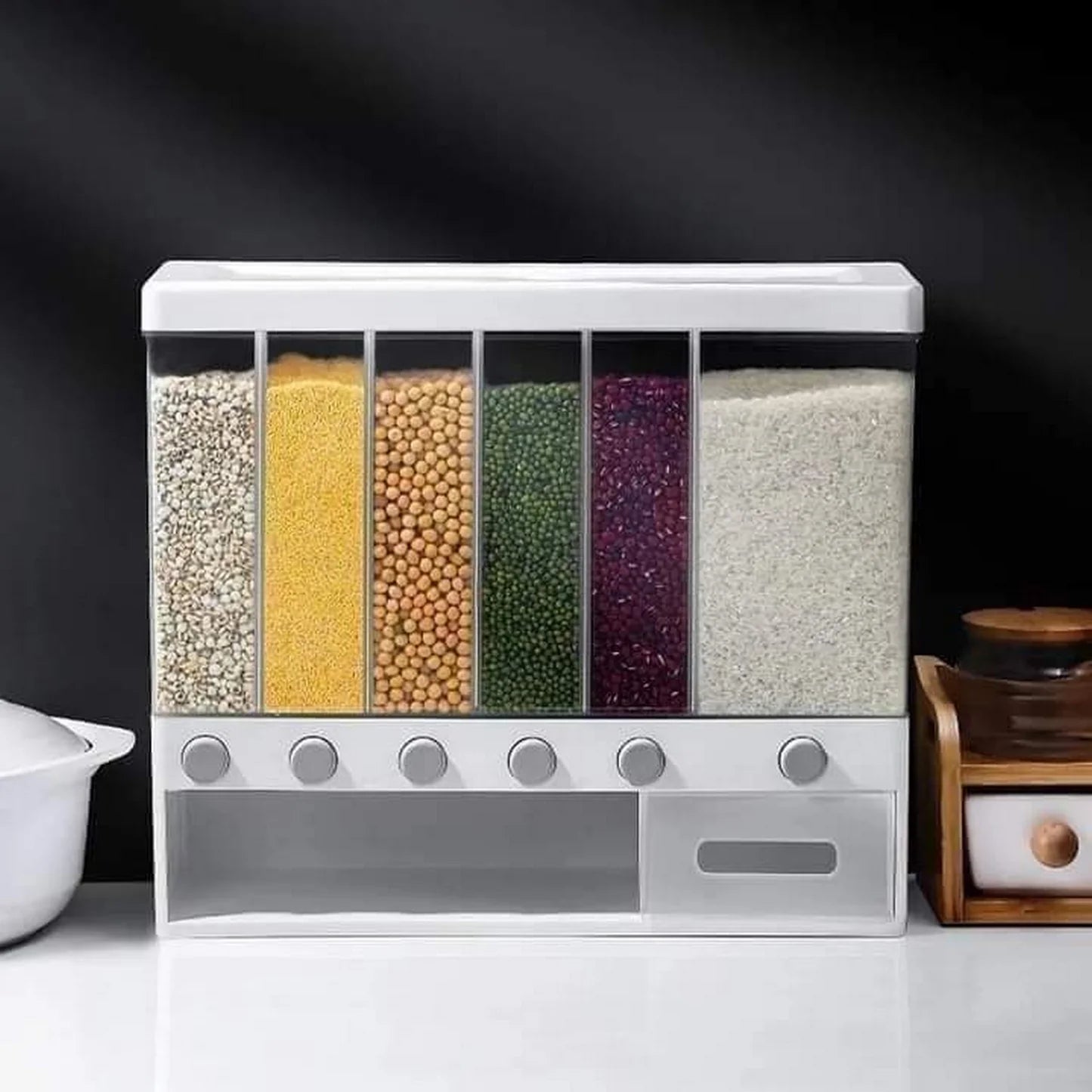 Wall-Mounted Multi-Compartment Food Dispenser