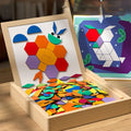 Wooden Magnetic Pattern Blocks Set – 168 PCS