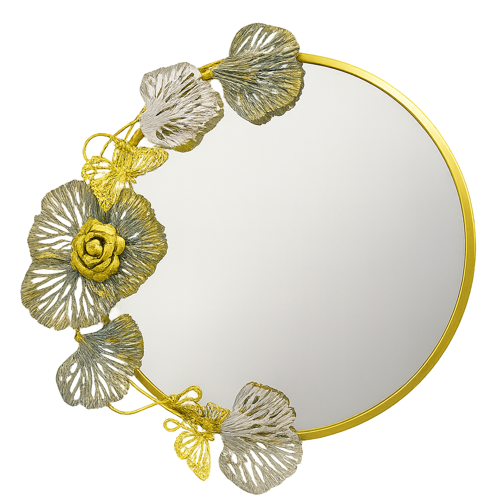 Halo Bloom Round Mirror (Gold)