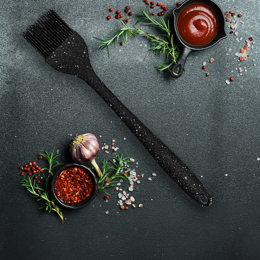 Speckled Silicone Basting Brush - Black