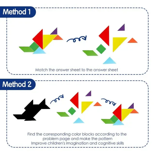 Wooden Tangram Magnetic Puzzles