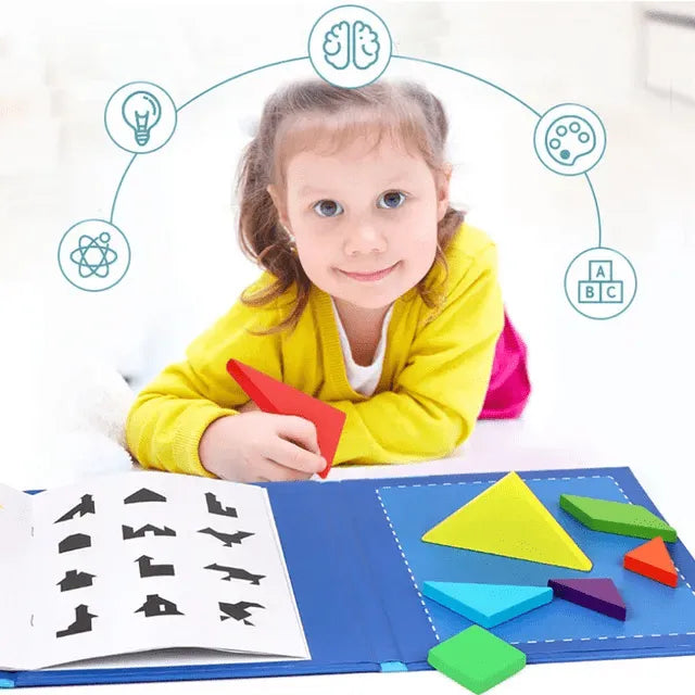 Wooden Tangram Magnetic Puzzles
