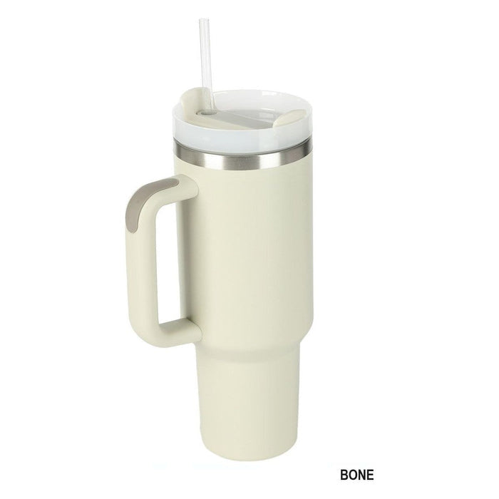 Stainless Steel Vacuum Flask with Straw - 40 oz