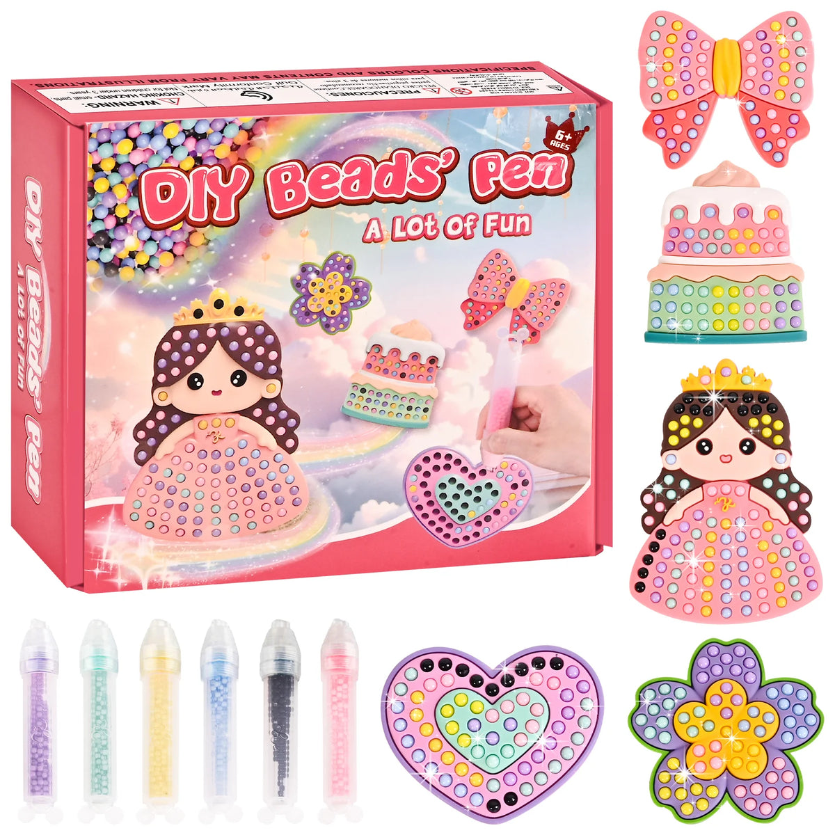 DIY Bead's Pen — Rainbow Bead Decorating Set – arts & crafts for kids, available at ASH Homes Pakistan