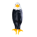 Geometric design of an eagle on a white background