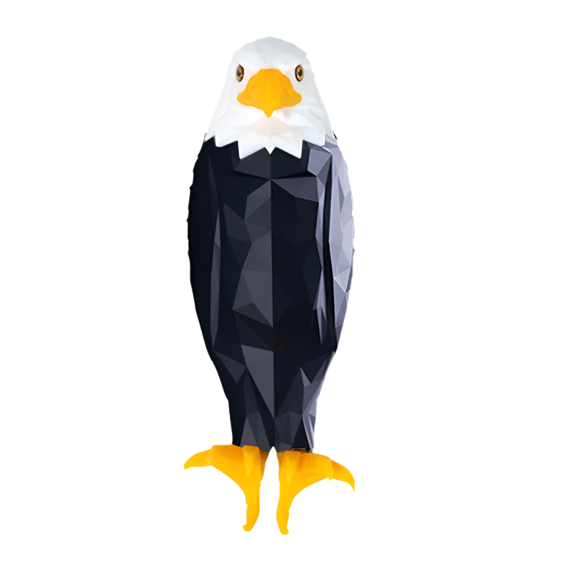 Geometric design of an eagle on a white background