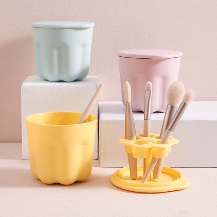 2-in-1 Makeup Brush Cup & Drying Rack