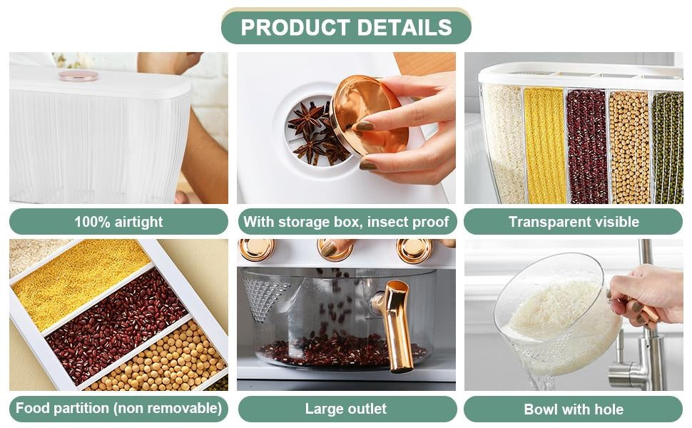 6-Grid Dry Food Dispenser