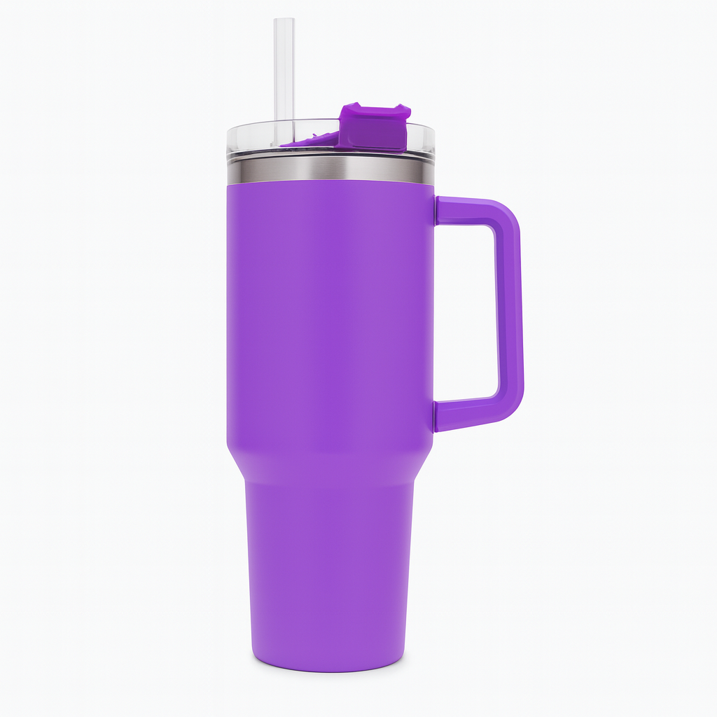 Stainless Steel Vacuum Flask with Straw - 40 oz