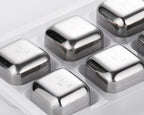 Stainless Steel Ice Cubes — Set of 8
