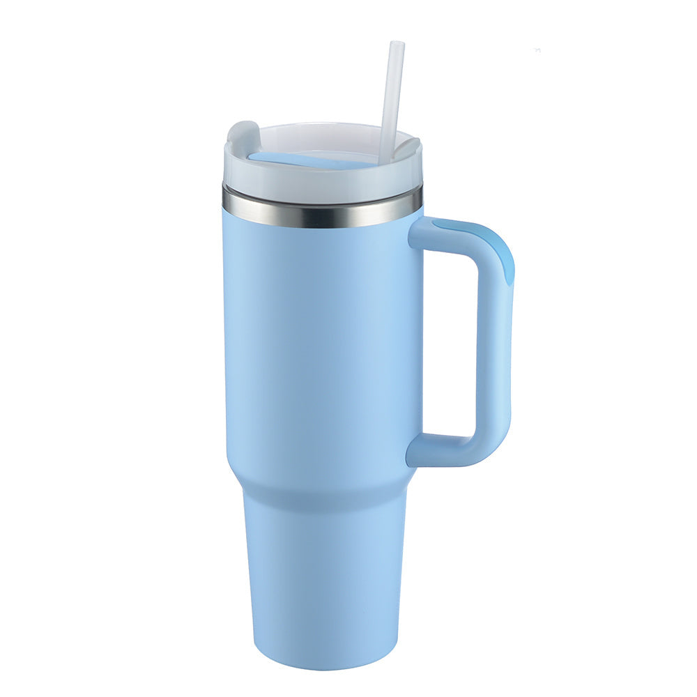 Stainless Steel Vacuum Flask with Straw - 40 oz