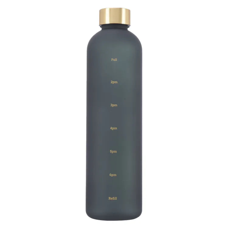 Gradient Frosted Water Bottle with Time Marker