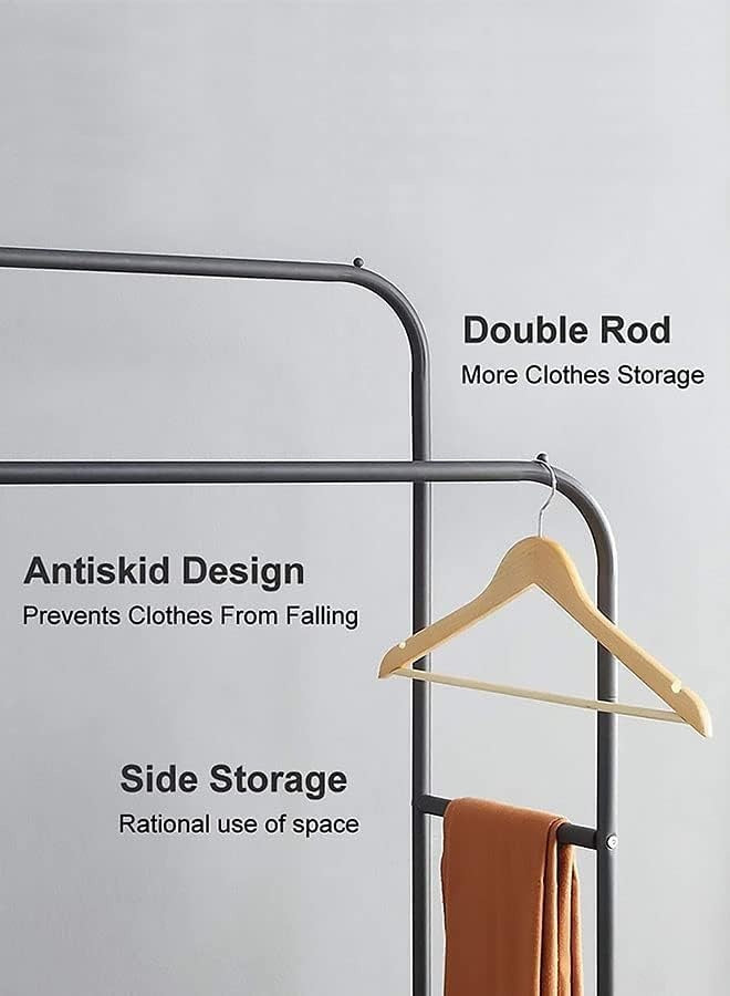 Metal Clothes Hanger Organizer with Bottom Storage Rack