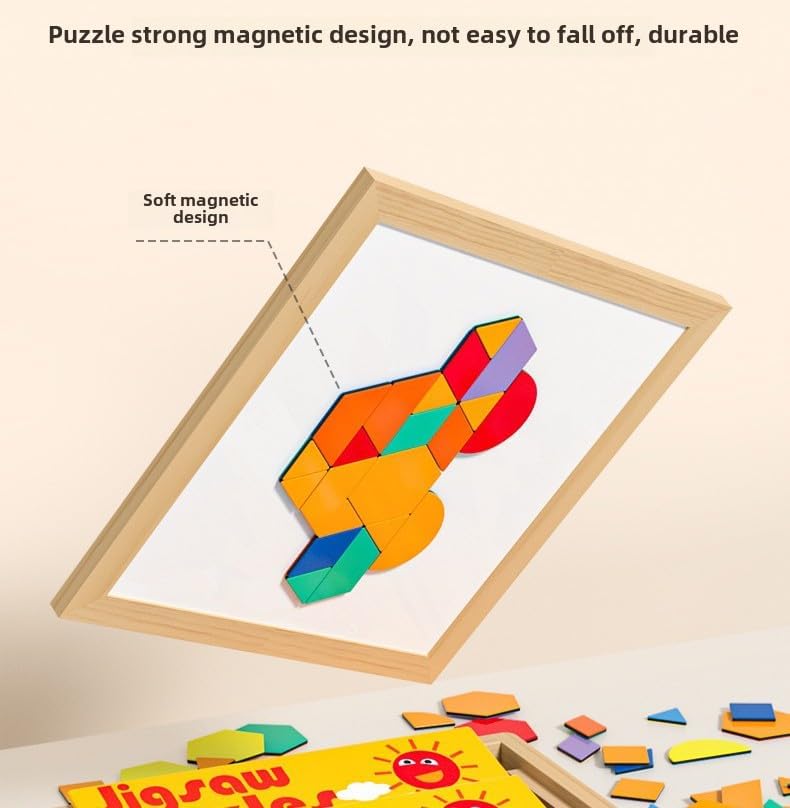 Wooden Magnetic Pattern Blocks Set – 168 PCS