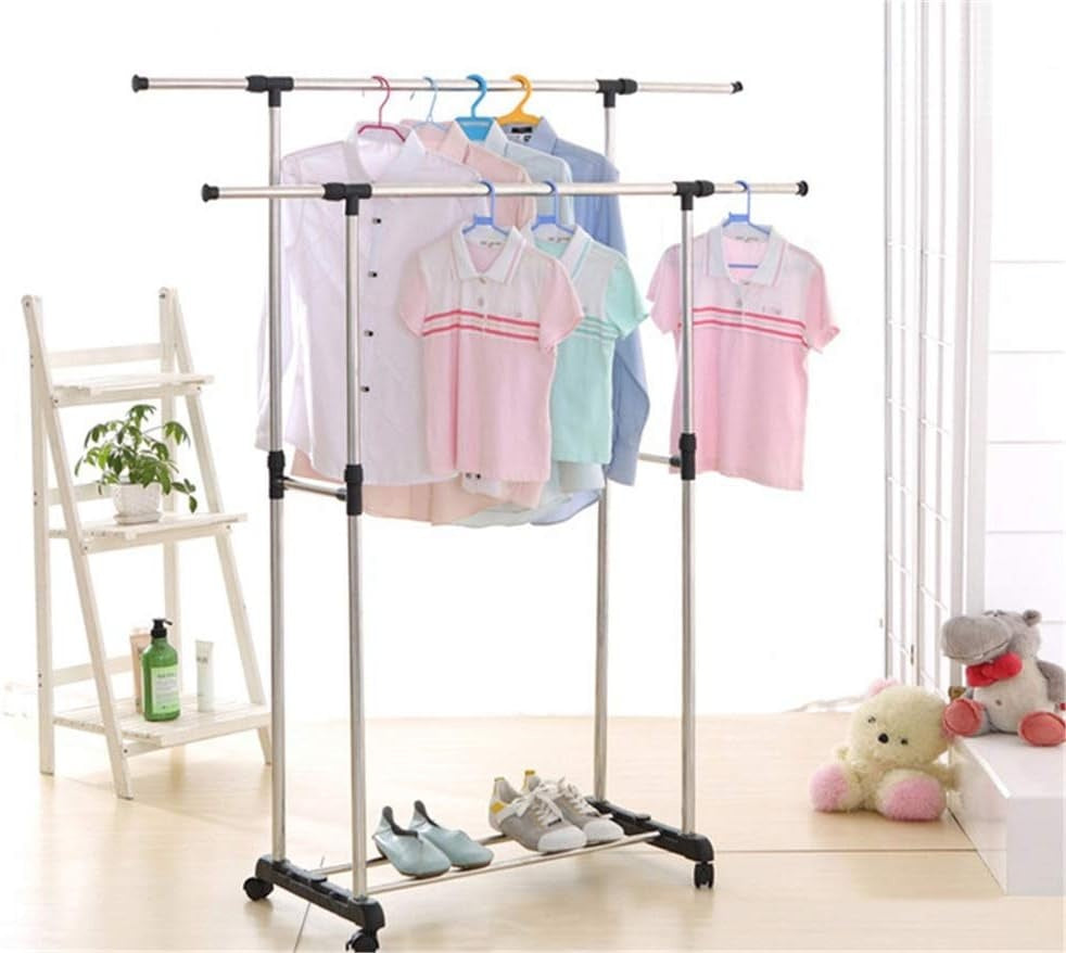 Double Rail Adjustable Garment Rack