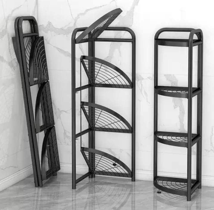 Foldable Corner Shelf Rack (4-Tier)