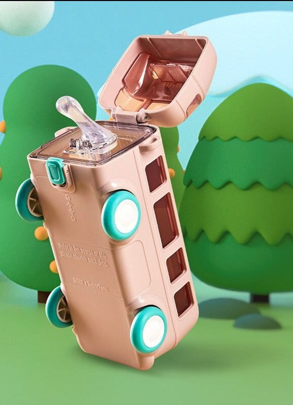 Easy-to-clean Bus Shape Water Bottle with detachable parts, ensuring hassle-free maintenance for parents.