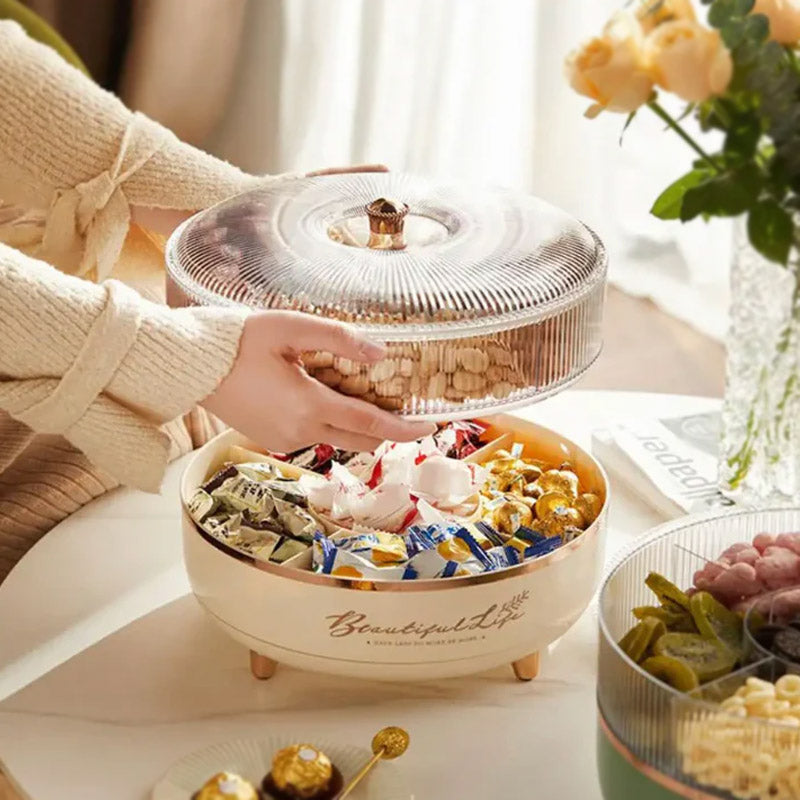 360° Rotating Dry Fruit Storage Container – 2-Layer
