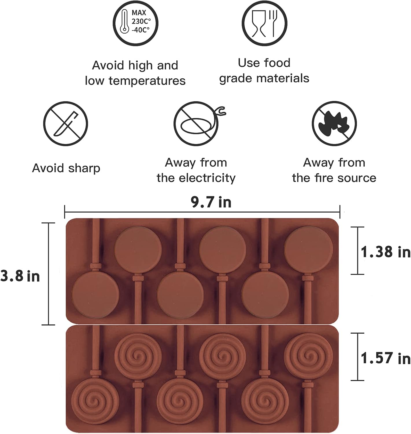 Silicone Lollipop Mold - Round Swirl Design