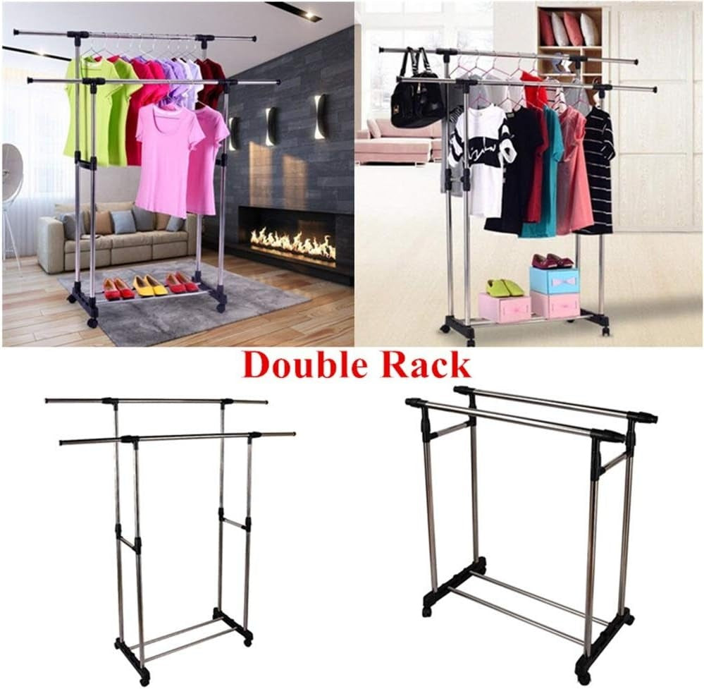 Double Rail Adjustable Garment Rack
