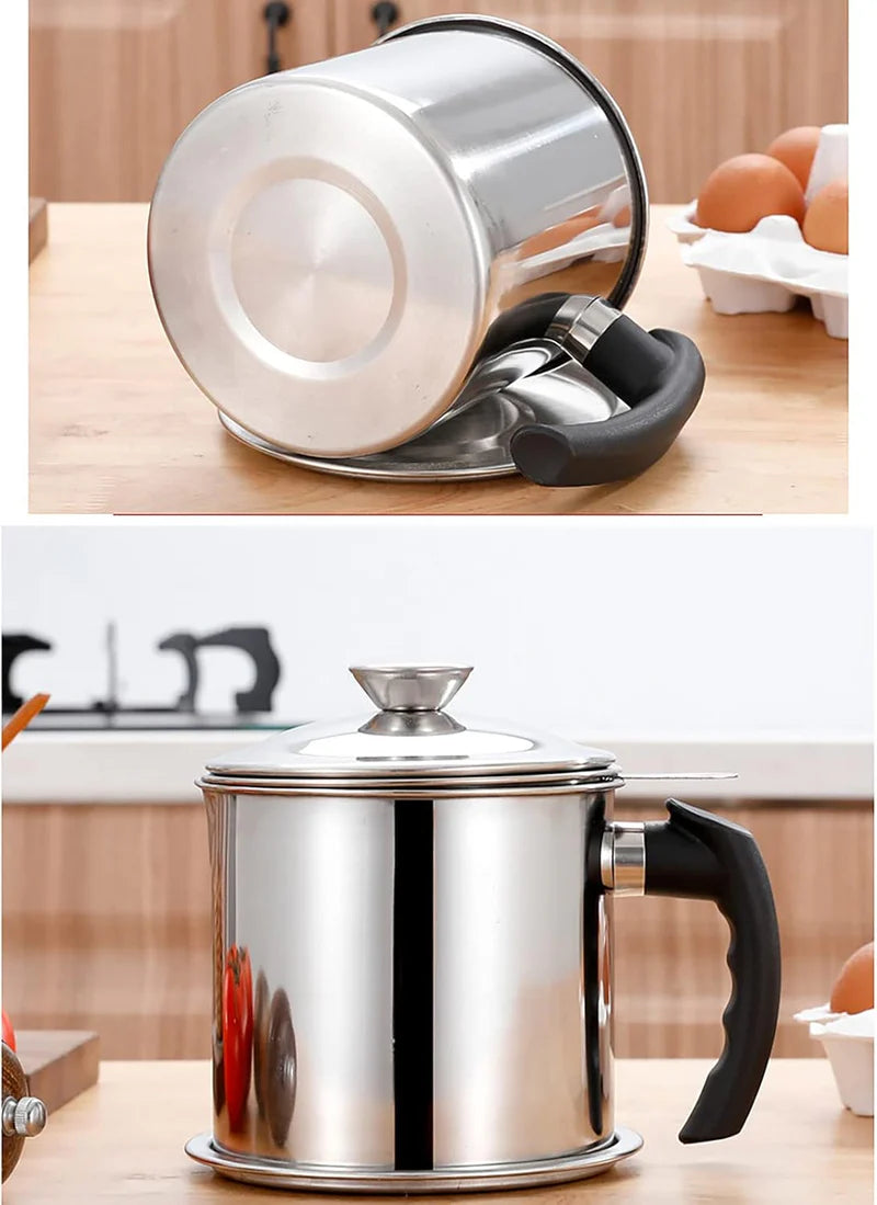 Stainless Steel Oil Strainer Pot - 1.4L