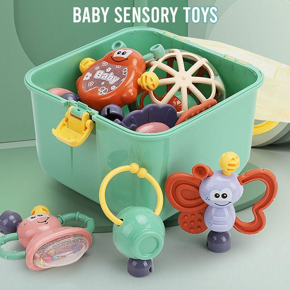 7 Pcs Baby Rattle Teether Set