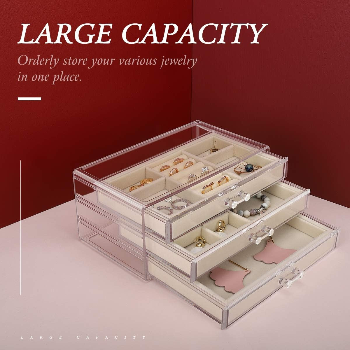 Emibele™ 3-Drawer Jewelry Organizer