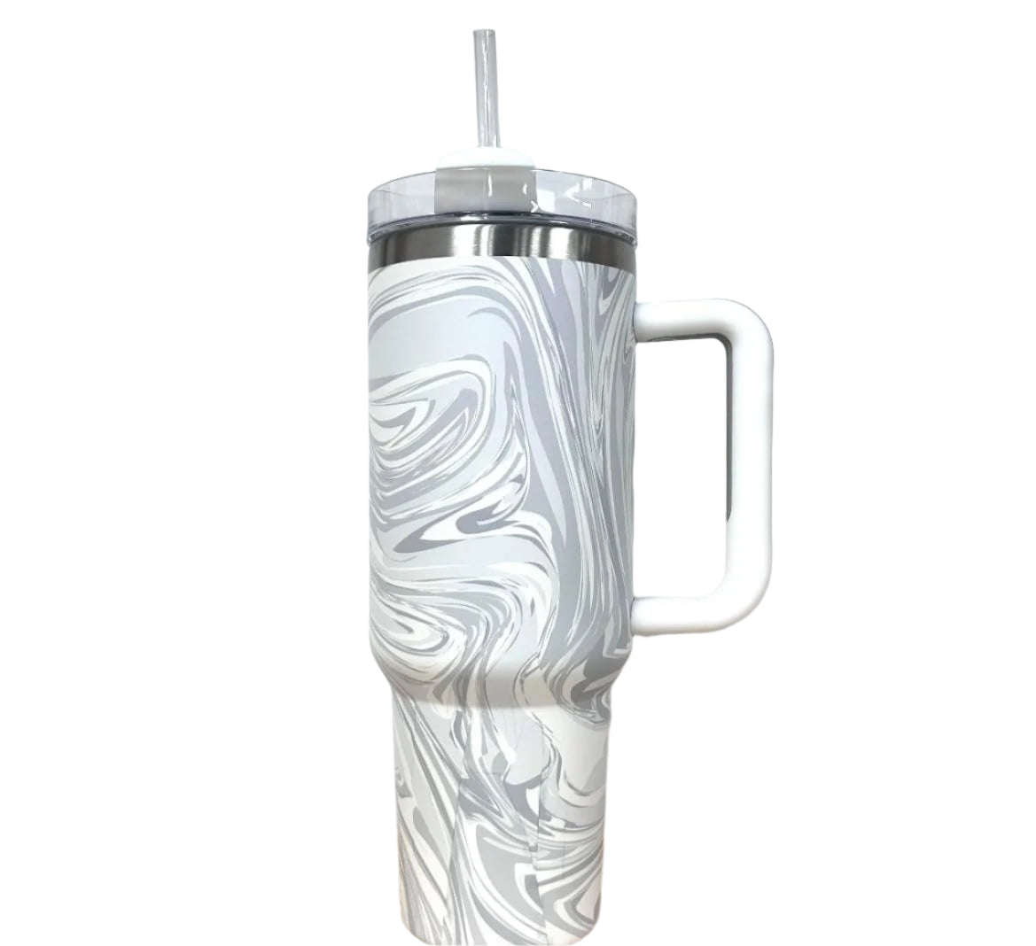 Stainless Steel Vacuum Flask with Straw - 40 oz