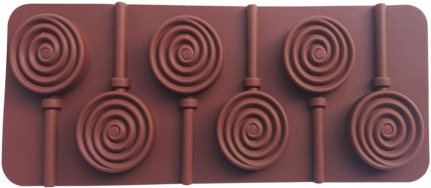 Silicone Lollipop Mold - Round Swirl Design