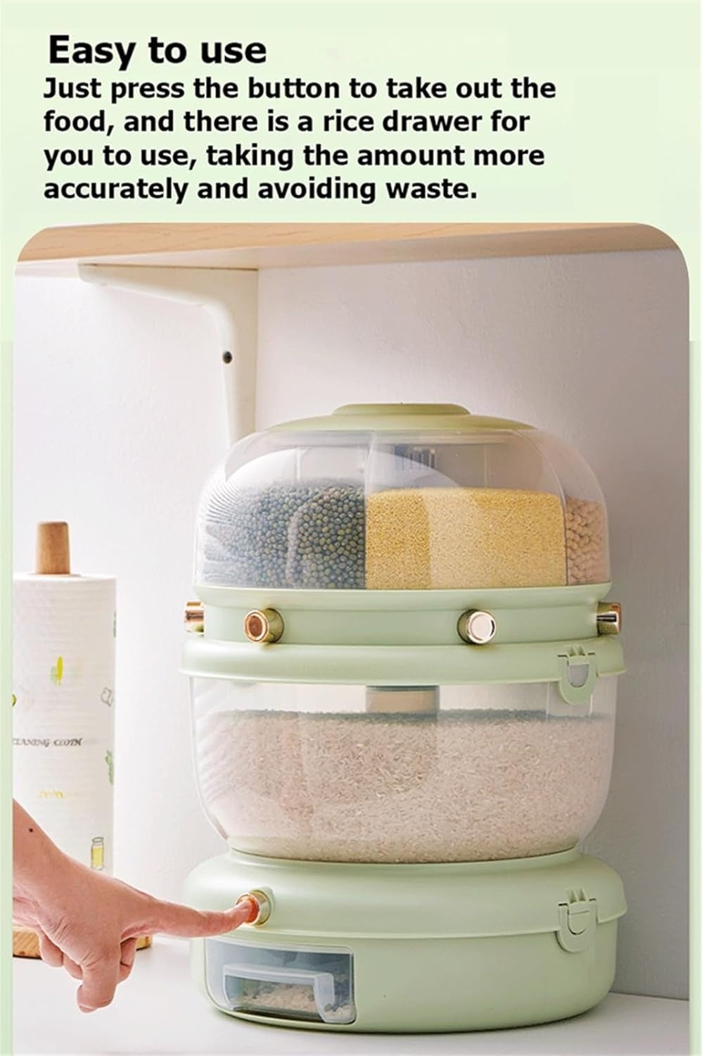 360° Rotating Rice Dispenser with Egg Tray