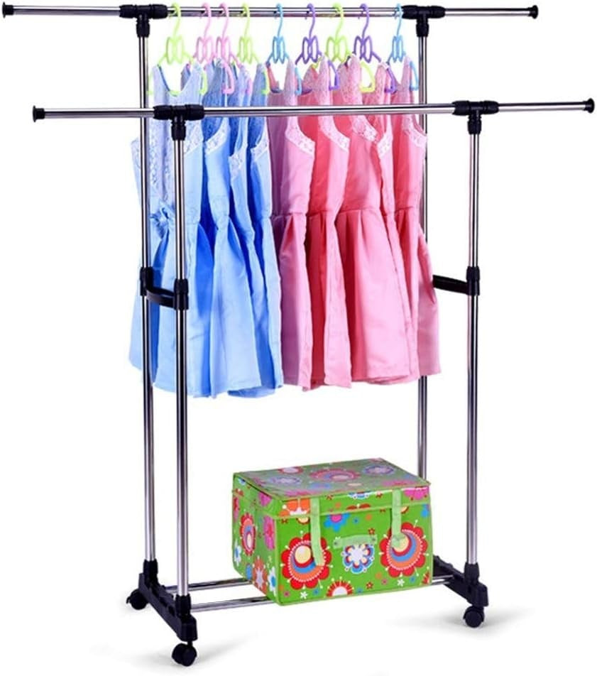 Double Rail Adjustable Garment Rack