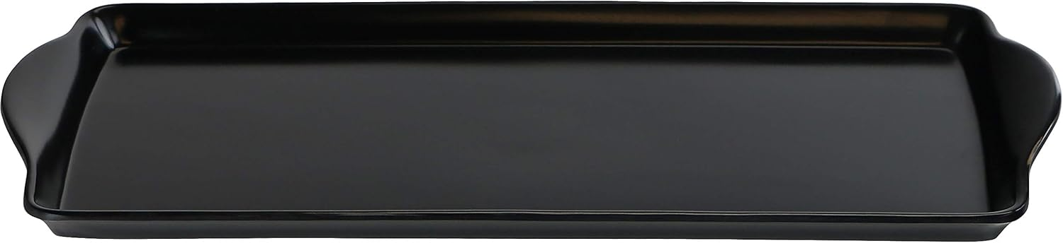 Elegant Black Ceramic Serving Platter – 36 CM
