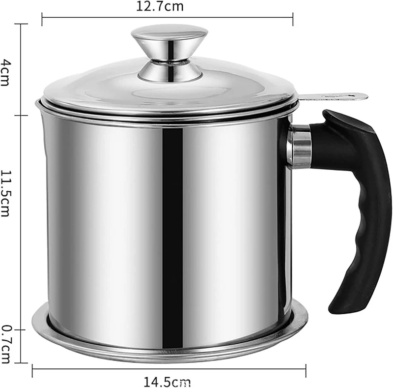 Stainless Steel Oil Strainer Pot - 1.4L