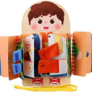 Colorful children's book with a character on a white background