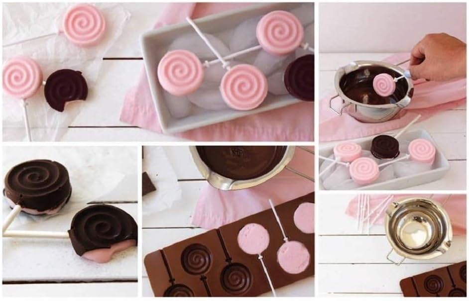 Silicone Lollipop Mold - Round Swirl Design