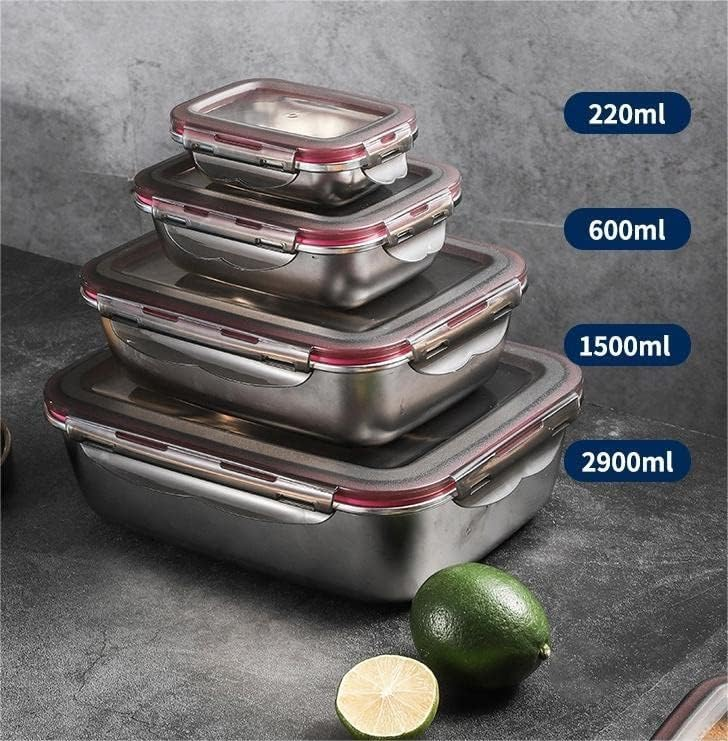 4-Piece Stainless Steel Bento Box Set