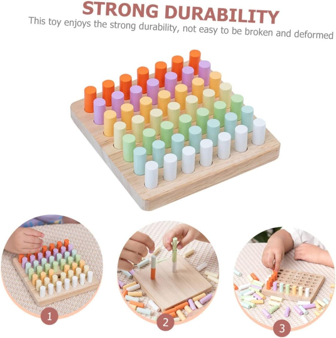 Wooden Color Sorting and Stacking Toy Set