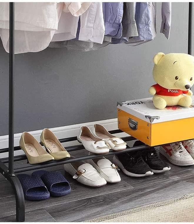 Metal Clothes Hanger Organizer with Bottom Storage Rack