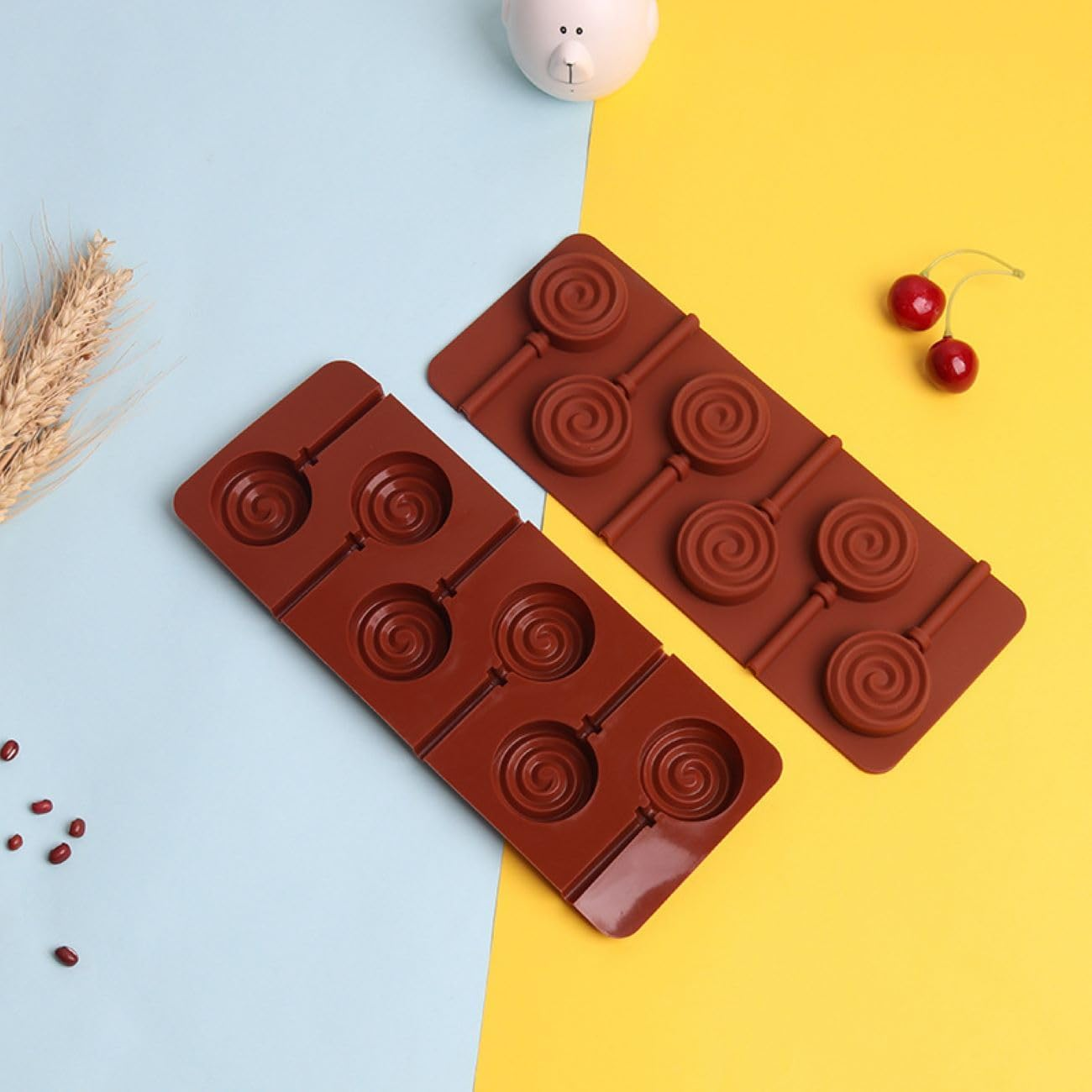 Silicone Lollipop Mold - Round Swirl Design