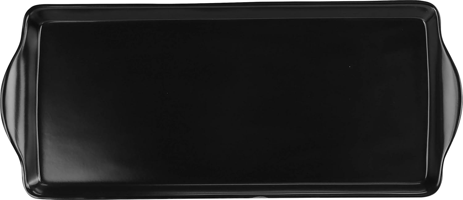 Elegant Black Ceramic Serving Platter – 36 CM