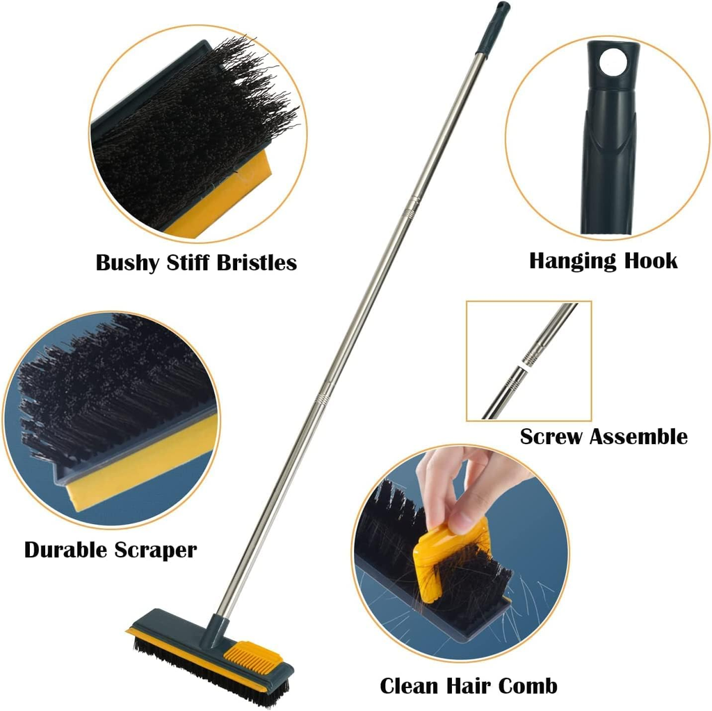 2-in-1 Rotating Floor Scrubber with Squeegee