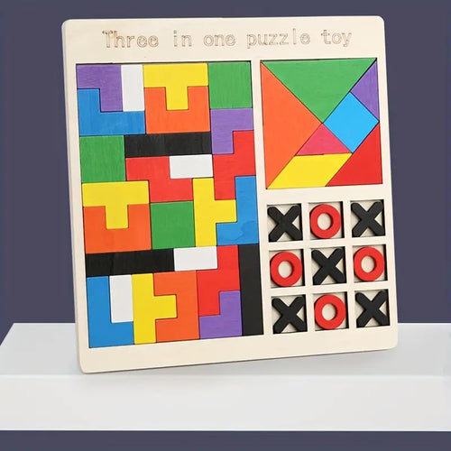 3-in-1 Wooden Puzzle Set