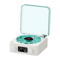 Small turntable with a digital display on a white background