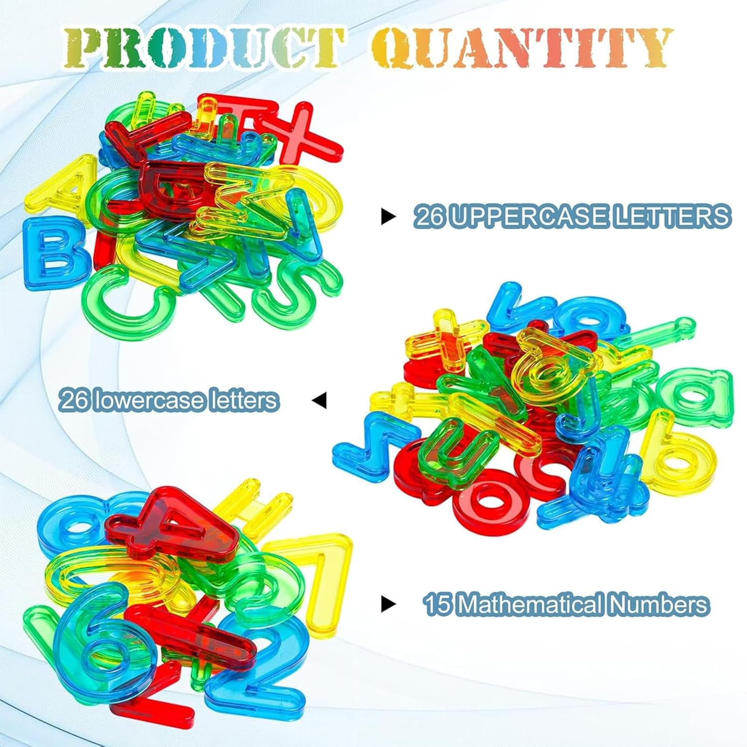 67-Piece Transparent Letters & Numbers Set | Educational Learning Tool for Kids 🌈🔤🔢