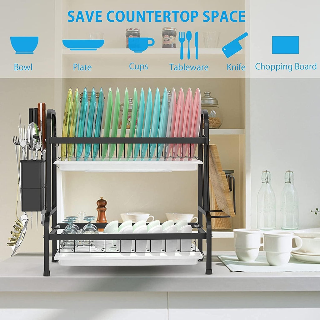 2-Tier Stainless Steel Dish Drying Rack