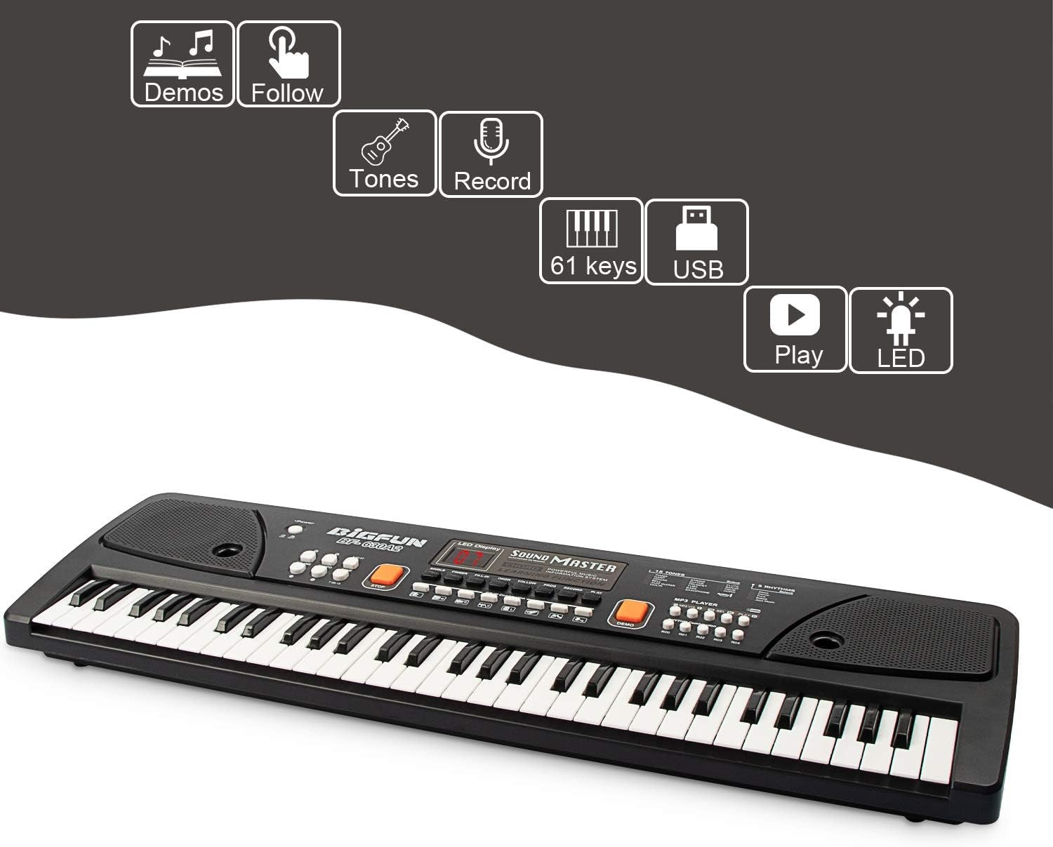 61-Key Digital Keyboard Piano