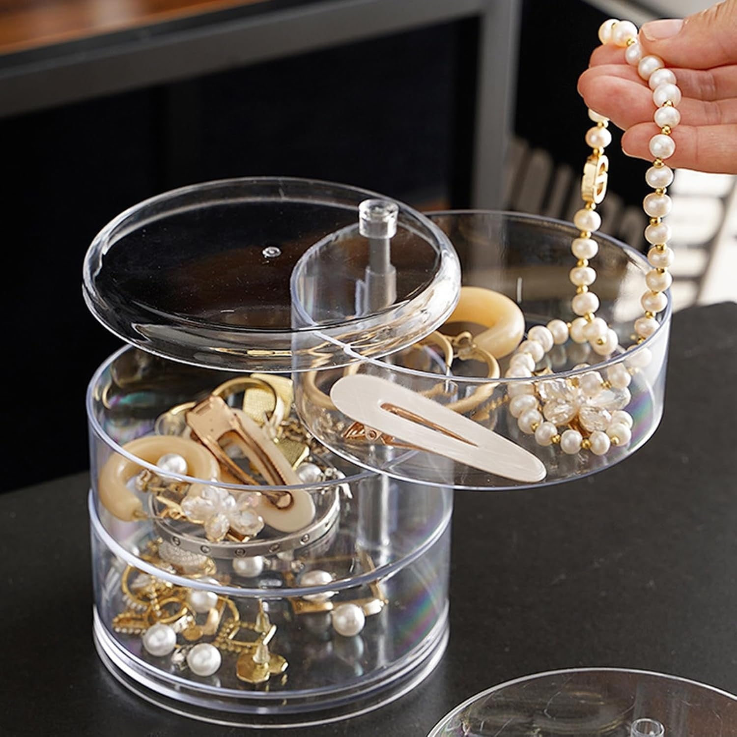 Rotating Acrylic Jewelry Organizer Box